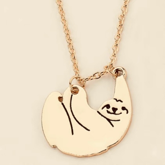 Jewelry - So Cute Rose Gold Sloth Pendant Necklace